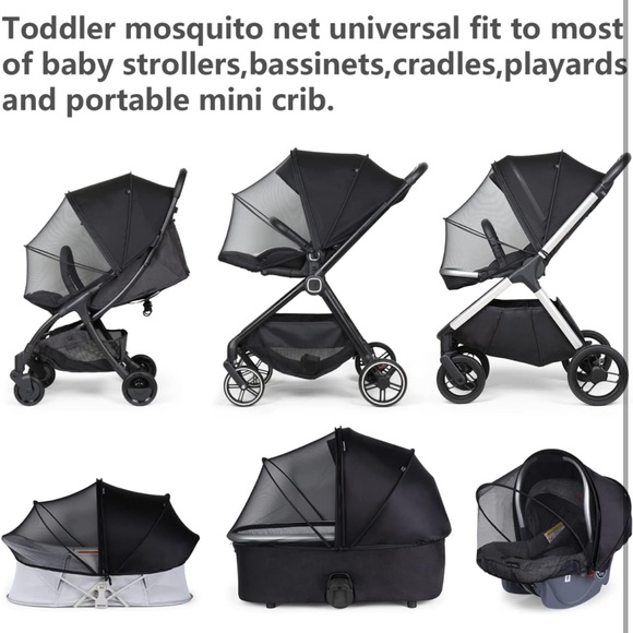 UniversalStrollerSunshade & Mosquito🦟2-in-1 UV ProtectionNetCover w 2-WayZipper - Picture 7 of 8